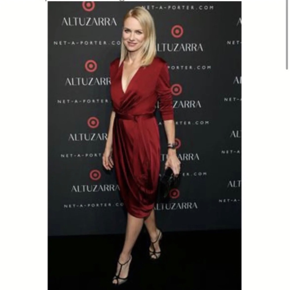 Altuzarra For Target Womens Red Satin Wrap Dress W/ Scarf NWT Size Small